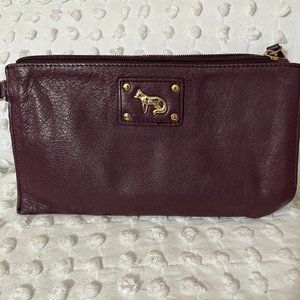 Wristlet/Clutch in Burgundy leather